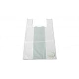 PZ 500 SACCHETTO MEDIO BIANCO DI PLASTICA BIOLOGICA 28 X 50 SACCHETTO SHOPPERS BORSA CON MANICO BUSTA PER ALIMENTI SHOPPER