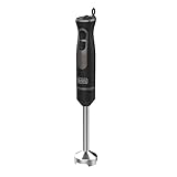 BLACK+DECKER BXHB800E - Frullatore a immersione, 800W, regolatore di velocità, turbo, asta in acciaio inossidabile, lame rimovibili in acciaio inossidabile, design ergonomico, misurino da 600ml