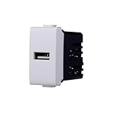 Elektronova Presa Caricatore USB Type-A compatibile Bticino Matix 5Vdc 2.1A colore bianco - Confezione 1 pezzo
