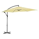 Totò Piccinni Ombrellone SALENTO Braccio in Metallo e in Poliestere con manovella Diametro 3 Metri (Beige)