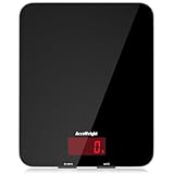 ACCUWEIGHT Bilancia da Cucina Digitale con Funzione Tare, 5kg/11lbs Bilancia Elettronica Professionale, Alta Precision 1g, Batteries Incluse, Bilancia Alimenti in Vetro Temperato, Display LCD Nero