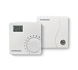 TH610 - Set di termostato radio per caldaia, con ricevitore, termostato digitale, funzionamento a batteria, montaggio a parete, bianco