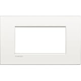 Bticino LNC4804BN Placca Livinglight Air 4 Moduli, Bianco Puro