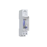 Plikc TIM501 - Interruttore orario elettromeccanico a cavalieri, programmazione giornaliera, installazione su Barra DIN 1 modulo, riserva di carica 72 ore