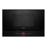 Bosch BFR7221B1, Serie 8, Microonde da incasso, 7 Programmi automatici cottura, Display TFT Touch, Cavità in acciaio Inox, Tecnologia inverter, Nero