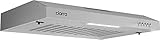 CIARRA CBCS6903 Cappa Aspirante 60 cm Sottopensile Cappa da Cucina con Pannello Argento LED Montaggio a Parete con Ventola Estrattore (Argento) inclusa carbone CBCF001