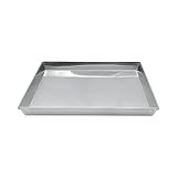 Pentole Agnelli COAL49/340 Teglia Rettangolare in Lega d'Alluminio 3003 con Orlo, Argento, 40 x 30 cm, 1 Pezzo