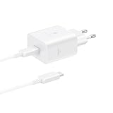Samsung Caricabatteria Super Fast Charging 45W (con cavo) USB-C to USB-C, caricabatterie originale EP-T4511XW 45W, Bianco