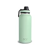 BOZ Borraccia Termica 1 Litro in Acciaio Inossidabile a Doppia Parete (Verde), Bottiglia Termica per Bevande Fredde e Calde, Borraccia Acciaio Inox Priva di BPA, Thermos Senza Retrogusto Metallico
