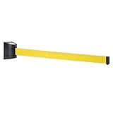 Flexibarrier Nastro di bloccaggio retrattile da 10 m, con alloggiamento a parete in plastica ABS, funzione di blocco automatico