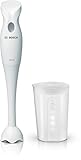 Bosch Frullatore a Immersione MSM6B150, 300W, Impugnatura ergonomica, Facile da usare, Lama Acciaio Inox, Piede frullatore Removibile Lavabile in Lavastoviglie, Bicchiere graduato Incluso, Bianco