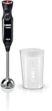 Bosch Frullatore a Immersione MS6CB6110, Potente Motore da 1000 W, 12 Impostazioni di Velocità, Impugnatura Ergonomica, Lama a 4 Ali, Pratico Bicchiere Graduato, Piede Mixer in Acciaio Inox, Nero