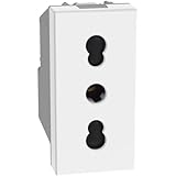 BTICINO MatixGO Presa di corrente bipasso standard italiano 1 modulo Bianco SJW4180F Presa bipasso 2P+T 16 A 250Vac, interasse 19 mm e 26 mm