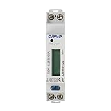 Orno WE-521 LCD Contatore Energia Elettrica 1 Fase Display Consumo Energetico con Certificato MID e uscita ad impulsi (retroilluminato)