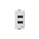 4box - Alimentatore USB CA 20W compatibile Bticino® Matix™, per caricare i tuoi dispositivi senza bisogno di alimentatori. 2 connettori: uno di tipo A, uno di tipo C. Colore Bianco