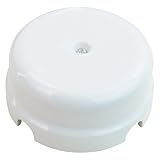 OASHISU Scatola di Derivazione in porcellana per Impianti a 4 fori per entrata/uscita del cavo. Copri cavi e copri fili in ceramica colore Bianco, Ø 78mm Prof. 35mm