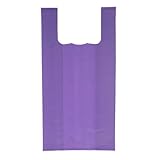 Shopper Plastica Viola Tipo Maglietta Riutilizzabili 42x53cm Shopper Plastica Resistenti 1KG 70 Percento Riciclati Commercio Alimenti Supermercato Fruttivendolo Pescheria Mercato
