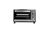BEHOME Forno Elettrico Ventilato Piccolo 48L da tavolo, Temperatura fino a 230°, Timer 60 min, Forno elettrico da tavolo con griglia, teglia e sollevatore griglia inclusi, antiaderente, doppio vetro