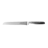 Zanetti, Coltello Pane Modello Ultra, Coltello Acciaio Inox, Lama 20 cm, Spessore 2.5 mm, Coltello Cucina Lama Seghettata, Manico Vuoto Acciaio Inox