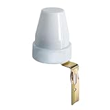 Electraline 58060 Interruttore Crepuscolare per Uso Esterno IP44, Confezione da 1, Bianco