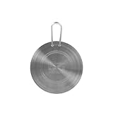 Inoxpran - Piastra Universale per Induzione in Acciaio Inossidabile, 16x16x0,5 cm, Piastra Dotata di Manico per Maneggiarla con Cura, Adatta a Tutte le Pentole e Padelle, Pratica e Comoda da Usare
