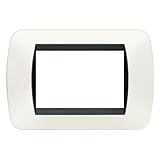 Placca Living Light International Bticino 3 Posti Tecnopolimero L4803 per Interruttori Prese e Pulsanti (1, Bianco L4803PB)