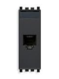 VIMAR 20338.8 EIKON Presa RJ45 Netsafe cat5e utp, cablaggio universale, 8 contatti, morsetti ad incisione d'isolante, grigio