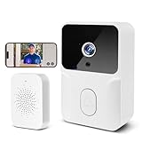 AMFUN Campanello Videocitofono, Campanelli Wireless, 1080p Video Spioncino Senza Fili, 2.4GHz WiFi Campanello Digitale, Comunicazione Bidirezionale, Rilevamento del Movimento PIR