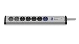 EHMANN 0215x00078301 Master/Slave PRO Multipresa Ciabatta elettrica con 5 prese + 2 prese con protezione da sovratensione, cavo da 1,5m