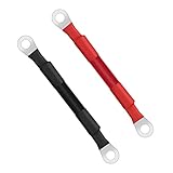 URAQT Cavo Batteria, 2 Pezzi 35mm² 15cm Cavo Batteria Auto, 2AWG Cavo della Batteria dell'Auto, Cavi Inverter Batteria con Occhielli per Energia Solare, Auto, RV, Marine