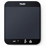Vitafit 15kg Bilancia Cucina Digitale, Alta Precisione 1g dalla Nostra Fabbrica Professionale Dal 2001, Bilancia Alimentare per Cucinare e Cuocere, Piattaforma Grande 215x180mm, 3 Catterie AAA, Nera