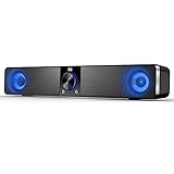 USB Altoparlante, 10W Cassa PC Stereo Portatile con 3 modalità LED 2 Radiatori Passivi per Computer Notebook Laptop Gaming iPad iPhone Samsung Huawei Smartphone Festa Uffico Viaggio ECC