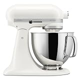 Kitchenaid Planetaria - Artisan - Robot da Cucina con testa inclinabile e 3 accessori - 4.8 L - Impastatrice - Bianco porcellana
