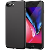 JETech Cover in Silicone per iPhone 7 Plus, iPhone 8 Plus 5,5 Pollici, Custodia Protettiva con Tutto Il Corpo Tocco Morbido setoso, Cover Antiurto con Fodera in Microfibra (Nero)