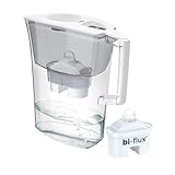 LAICA Prime Line Caraffa Filtrante - Grande Capacità di 3L - Bianca - Timer Digitale - 1 Filtro bi-flux Incluso, Preserva i Sali Minerali Utili all'Organismo e Riduce Cloro - Made in Italy