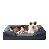 JOEJOY Cuccia Cane Interno Taglia Grande, Cuscino Cane Impermeabile Sfoderabile e Lavabile, struttura a nido d'ape con tre Lati Rialzati Ortopedico, Cuccia Divano per Cani, Grigio