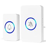 AMFUN Campanelli Wireless, Campanello Wireless Impermeabile, Wireless Doorbell, Portata 492FT, Campanello Senza Fili da Esterno Nuova spina, 58 Suonerie, 4 Volumi Selezionabili