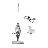 Shark Floor & Handheld Steam Cleaner, Scopa a Vapore e Vaporetto a Mano, 2 in 1, per Tutti i Pavimenti Duri, con 5 Accessori, 2 Impostazioni, Grigio/Bianco, S6005EU