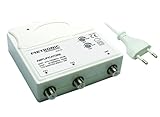 Metronic 414113 Amplificatore TV Vhf/Uhf per Digitale Terrestre con Filtro Lte, Vhf 25Db Regolabili, Uhf 30Db Regolabili, 1 Ingresso/2 Uscite, da Interno, Bianco