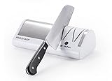 MACOM Affilacoltelli Elettrico Professionale Con 4 Dischi Diamantati, Doppia Affilatura Grana Grossa e Fine, Universale per Coltelli in Acciaio, Ceramica e Seghettati, Just Kitchen 827 Prosharp