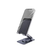 Mars Gaming MA-RSS, Supporto per Smartphone Pieghevole, Rotazione Dinamica 360° + Regolazione dell'Altezza e Angolo di 180°, Supporto per Cellulare in Alluminio, Antiscivolo, Grigio Scuro