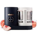 BÉABA - Babycook Néo, Cuocipappa Omogeneizzatore, Cottura a Vapore Delicata, Robot per Pappe 6 in 1, Neonato e Bambino, Bicchiere in Vetro e Cestello in Acciaio Inox, Blu Notte