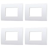 4 Pezzi Placca Compatibile Con Vimar Arke, Placche In Plastica (3 Posti/Moduli,Bianco)