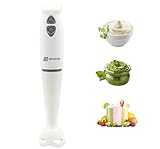 BEHOME Frullatore a immersione 250 Watt | Minipimer a immersione con lama in acciaio e gambo lavabile | Mixer cucina con velocità regolabile