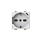 4box - P40 USB 3.0 A per Bticino® Matix™, per caricare i tuoi dispositivi senza alimentatori. Dotato di connettore di tipo C e presa 2P+T. Colore Bianco