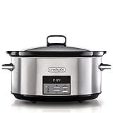 Crock-pot Pentola per Cottura Lenta, Slow Cooker, Extra Large 7.5 litri, fino a 10 Persone, Spegnimento Automatico, 2 Impostazioni Cottura e Funzione Warm automatica, 230 W, Ceramica, Argento