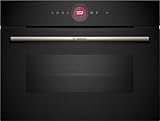 Bosch CMG7241B2, Forno compatto combinato con microonde da incasso, HomeConnect, AirFry: friggere ad aria direttamente da casa tua, Display TFT Touch, Nero, 60 x 45 cm