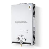 CO-Z 18L Scaldabagno a Gas GPL con Modalità Inverno ed Estate Caldaia a Gas GPL da 30.6 kW a Parete senza Serbatoio Scaldacqua Istantaneo Automatico con Anima in Rame e Display a LED(18L)