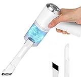 Poligono Mini Aspirapolvere per Auto Senza Filo Ricaricabile con USB, Aspirabriciole Portatile, (Potente 120W, 6000Pa, 7.4V),Bianco