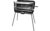 BERGER | Barbecue a Gas Portatile 3 Fuochi 5 kW – Barbecue da Campeggio con Piano Cottura e Griglia 54×24 cm, BBQ a Gas Propano 30 mbar con Spiedo, Portatile per Camper, Giardino e Picnic